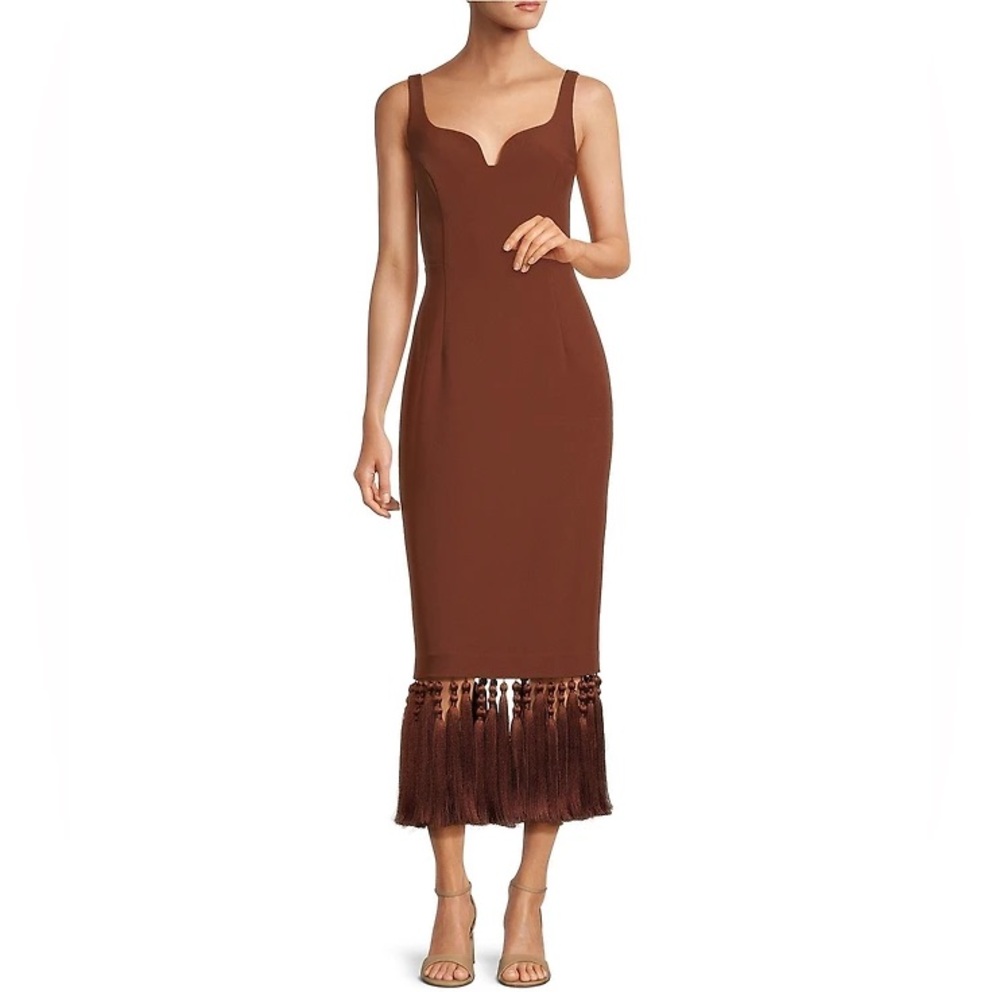 NWT Antonio Melani Vanessa Sweetheart Sleeveless Tassel Sheath Dress